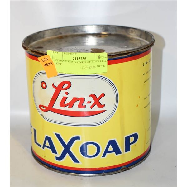 ANTIQUE CONTAINER OF LINX FLAX SOAP