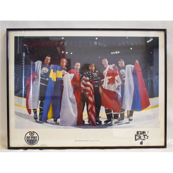 "THE WORLDS GOING CRAZY" 20X24 OILERS