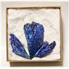 Image 1 : 5)  LOT OF 3 BLUE/PURPLE AURA FLAME FEATHER