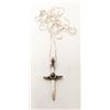 Image 1 : ITALIAN STERLING SILVER CHAIN W/CROSS/BLUE STONE