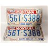 Image 1 : MATCHING 1976 MONTANA LICENSE PLATES
