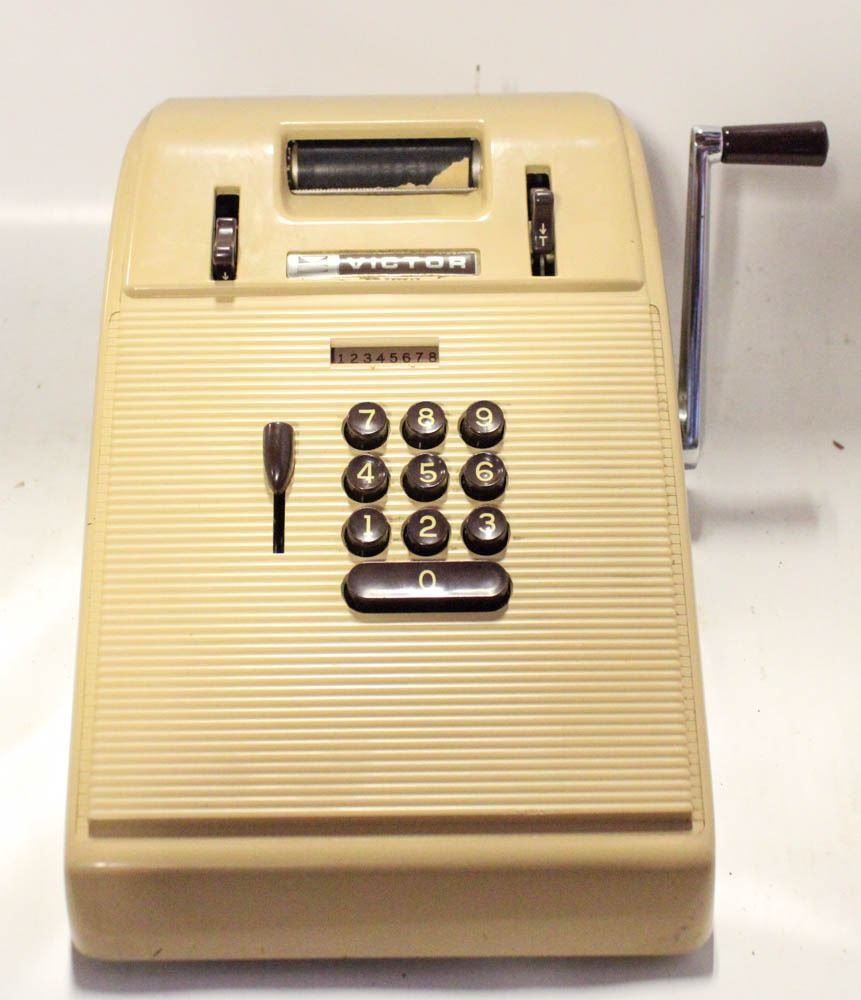 Total Button On Adding Machine VINTAGE VICTOR 10-BUTTON ADDING MACHINE