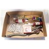 Image 1 : CRAFTING ITEMS LOT - GLITTER GLUE , LEATHER ,ETC