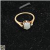 Image 1 : 10K YELLOW GOLD OPAL AND DIAMOND RING SIZE 5.5