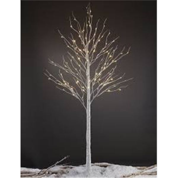 NEWLY ASSEMBLED 8 FT LIGHTED BIRCH ARTIFICIAL TREE