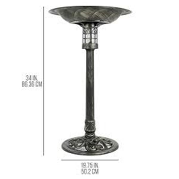 NEW SUN-RAY BEACON POINT BIRD BATH W LED SOLAR