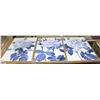 Image 1 : BRAND NEW 3 SET LARGE FRAMED BLUE FLOWERS 20X60CM