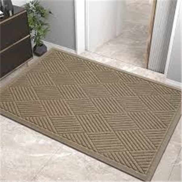 NEW HIYARD DURABLE FRONT DOOR MAT 36 X 24  BEIGE