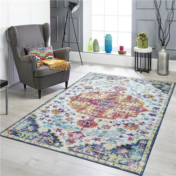 NEW MADALA INDOOR AREA RUG 4 X 6' COLORFUL PATTERN