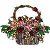Image 1 : BRAND NEW STAINED GLASS LILY & ROSE FLOWER BASKET