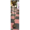 Image 1 : CAST BRASS AND STONE FLOOR LENGTH LAMP H-58"