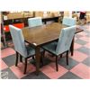 Image 1 : SOLID DARK WOOD DINING TABLE WITH 4