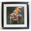 Image 2 : LARGE FRAMED PIANO ARTWORK SIGNED P. ROBERT