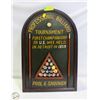 Image 1 : POOL THEMED WOODEN WALL DECOR "POOL & SNOOKER"