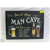 Image 2 : CANVAS WALL HANGING "MAN CAVE" 17.5" X 21.5"