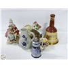 Image 1 : POTTERY, DECANTER + STEINS ASSORTMENT