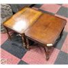 Image 2 : TWO ANTIQUE WOODEN END TABLES 25” L X