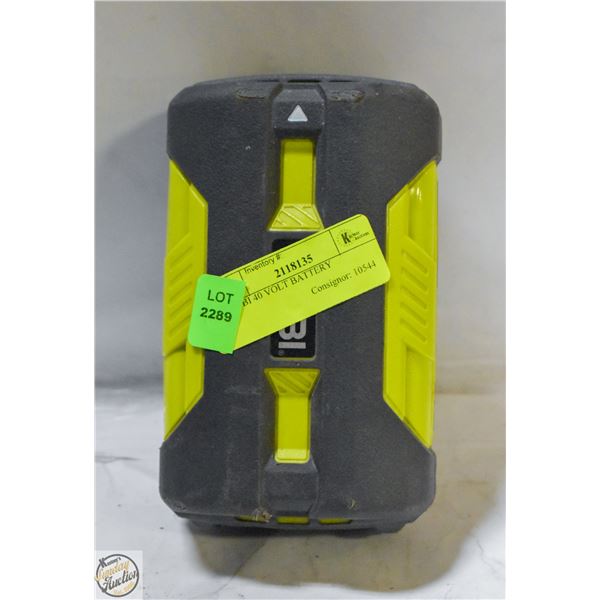 RYOBI 40 VOLT BATTERY