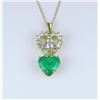 Image 1 : Beautiful Fine Heart Shape Emerald and Diamond