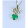 Image 2 : Beautiful Fine Heart Shape Emerald and Diamond