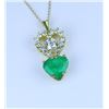 Image 3 : Beautiful Fine Heart Shape Emerald and Diamond