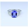 Image 1 : Brilliant Vivid Tanzanite and Diamond Ring