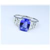 Image 2 : Brilliant Vivid Tanzanite and Diamond Ring