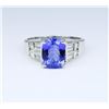 Image 4 : Brilliant Vivid Tanzanite and Diamond Ring
