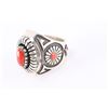 Image 1 : Sterling & Coral Men's Ring.