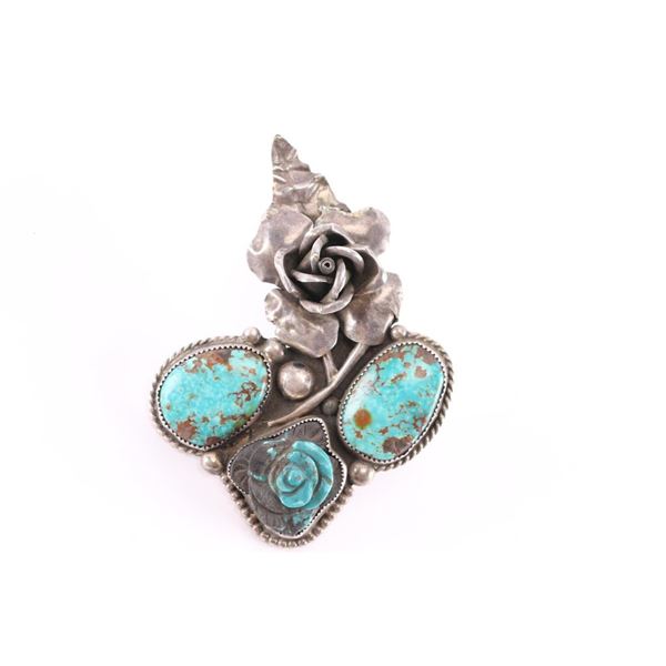 Large Navajo Rose Themed Ring