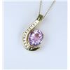 Image 2 : Gorgeous Pink Kunzite and Diamond Pendant
