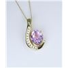Image 4 : Gorgeous Pink Kunzite and Diamond Pendant