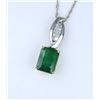 Image 2 : Elegant Zambian Emerald and Diamond Pendant