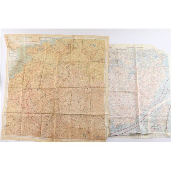 Lot of U.S. AAF Silk Maps.