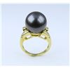 Image 2 : Elegant Tahitian Black Pearl and Diamond Ring