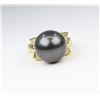 Image 3 : Elegant Tahitian Black Pearl and Diamond Ring
