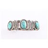 Image 1 : 3 Stone Turquoise & Sterling Cuff.