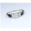 Image 2 : Beautiful Platinum Diamond and Blue Sapphire