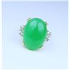 Image 2 : Marvelous Apple Green Jade and Diamond Ring
