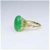 Image 4 : Marvelous Apple Green Jade and Diamond Ring