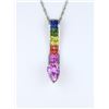 Image 2 : Vibrant Multi-Color Sapphire Pendant