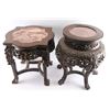 Image 1 : Two Asian Marble Top Side Tables.