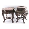 Image 4 : Two Asian Marble Top Side Tables.