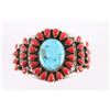 Image 1 : Turquoise & Coral Cluster Cuff.