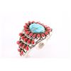 Image 2 : Turquoise & Coral Cluster Cuff.