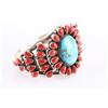 Image 3 : Turquoise & Coral Cluster Cuff.