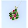 Image 2 : Beautiful Vintage Ruby, Green Tourmaline