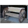 Image 2 : Rustic Wagon Wheel Bench.
