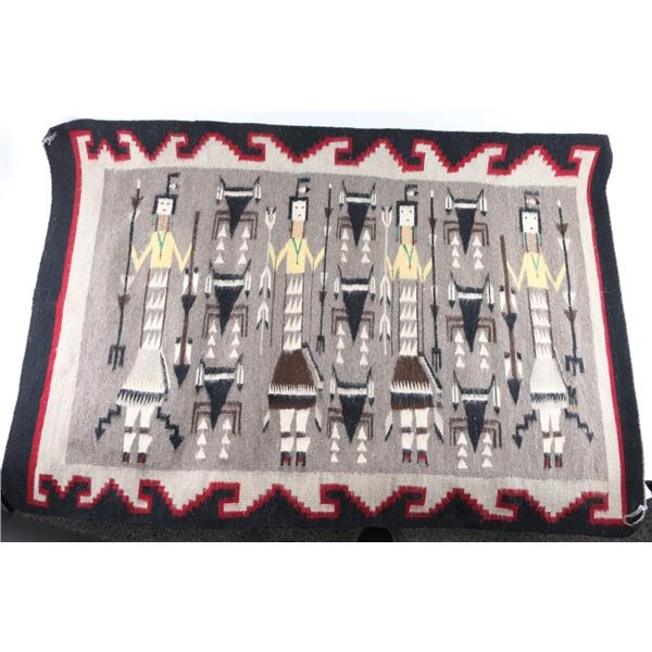 Four Figured Hopi Yei Rug.