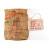 Image 1 : Vintage Burlap Bag & Flax Water Bag.